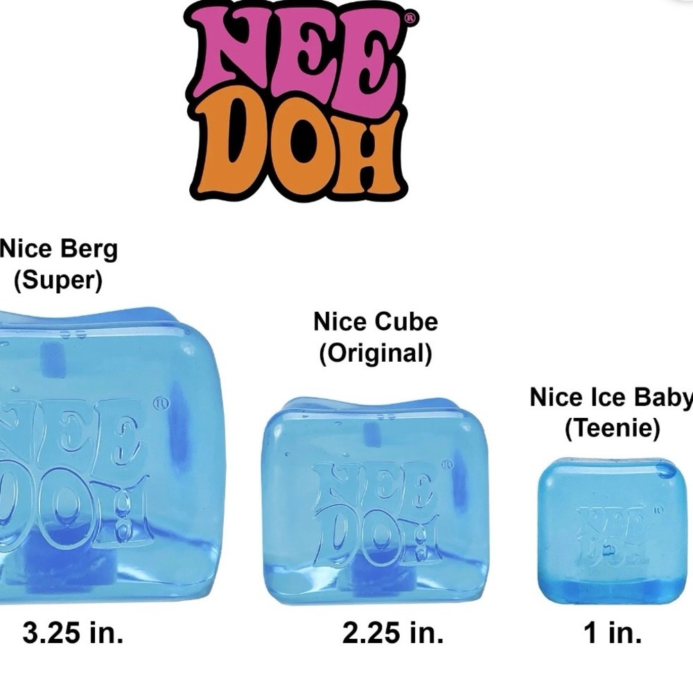 Blue NeeDoh Nice Cube Super Solid Squish 2.5” NIB - Picture 4 of 11